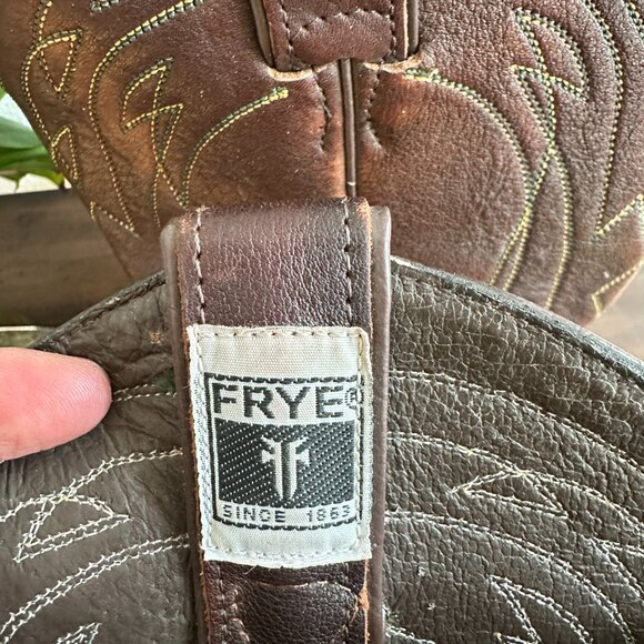 Frye Women's Billy Pull On Cowgirl Boot, Brown, Size 8.5 - Picture 10 of 16
